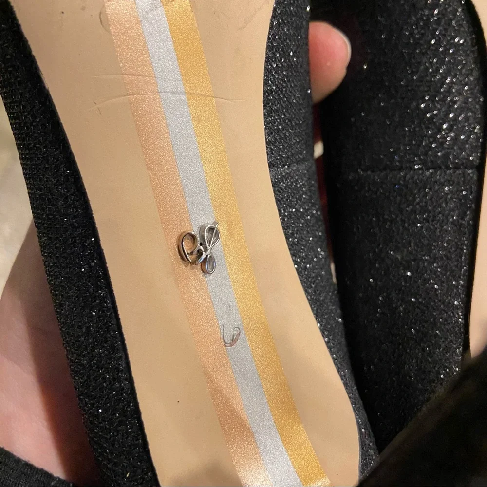 Sam Edelman Hazel Black Mesh Heels size 6 sparkly pumps - Picture 7 of 12